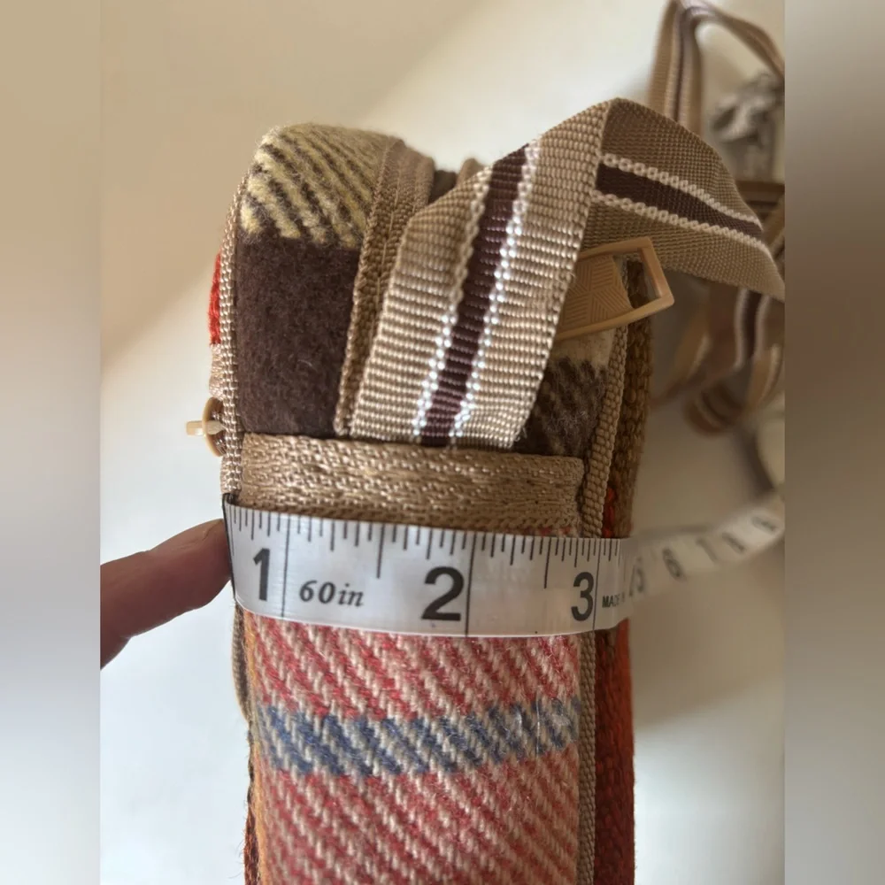 Unique Turkish Kilim Cross-Body Bag Colorful Geometric Pattern & Evil Eye Bead